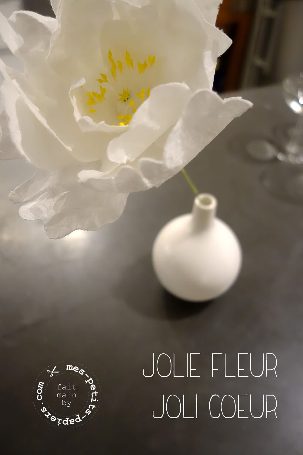 jolie fleur, joli coeur, fleur en papier mes petits papiers