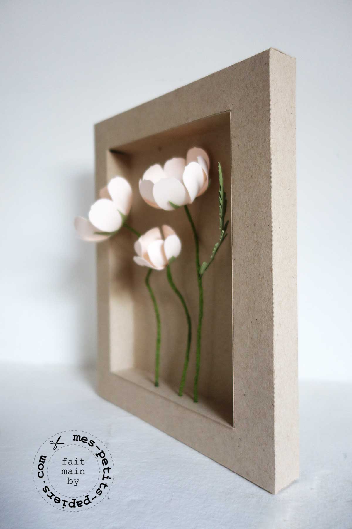 Cadre fleurs en papier