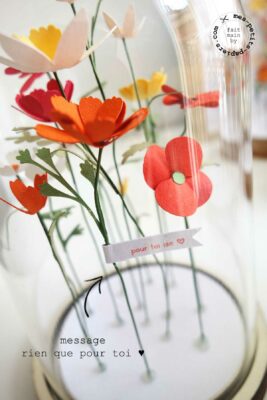 fleurs sous cloche mes petits papiers