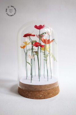 fleurs sous cloche mes petits papiers