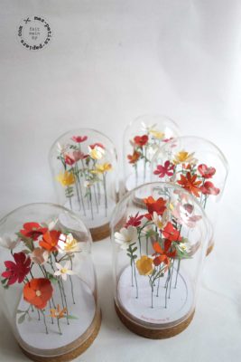 fleurs sous cloche mes petits papiers